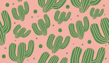 Şirin kaktüs bitkileri arka plan dizaynı