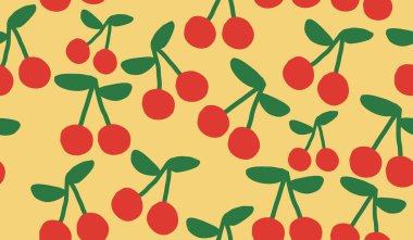 Şirin vişne arkaplan vektör tasarımı