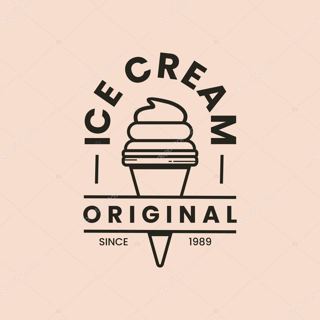 Ice cream label. Ice cream logo design