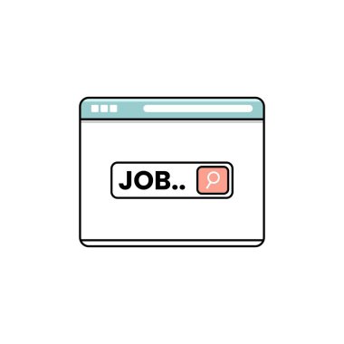 Çevrimiçi boşluk simgesi. Sanal İş Arama Tasarımı