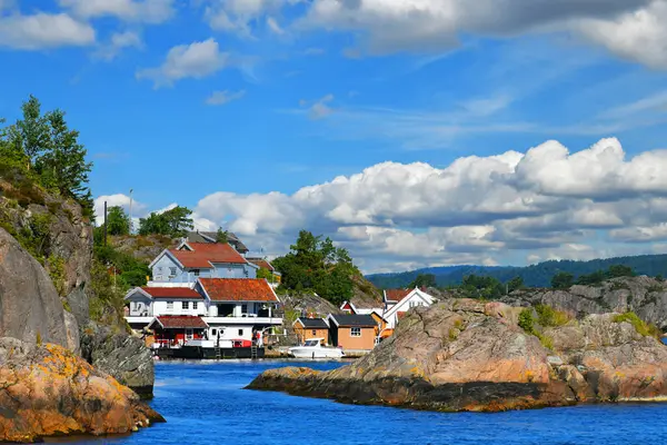 Norveç. Bir tatil köyü Kristiansand. Norveç 'in en büyük altıncı şehri..