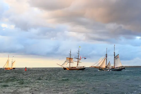 stock image Warnemuende, Germany - August 9th 2024 - Photo shows the Hanse Sail Rostock. It is one of the largest annual marine festival in Mecklenburg-Vorpommern and in Europe.