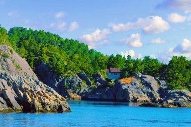 Norveç. Bir tatil köyü Kristiansand. Norveç 'in en büyük altıncı şehri..