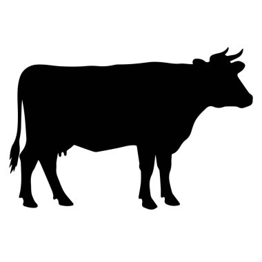 Siyah bir inek silueti.