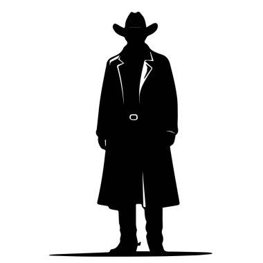 bir kovboyun siyah siluetleri