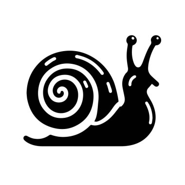 Siyah salyangoz siluetleri