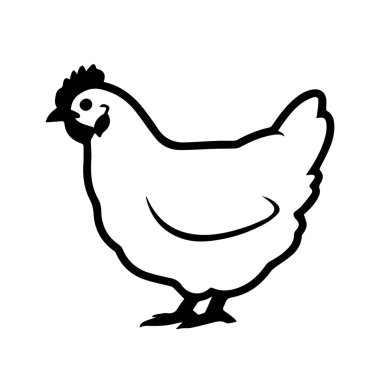 siyah siluetler bir tavuk çizgisi sanatı