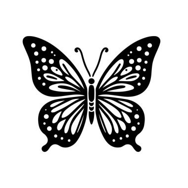 siyah bir kelebek silueti