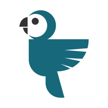 Papağan simgesi logo tasarım şablonu
