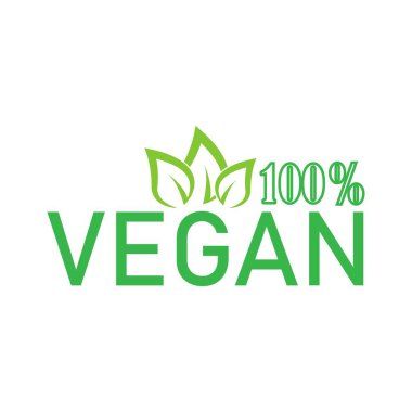 Vegan simgesi logo tasarımı illüstrasyonu