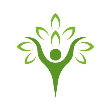 Yaprak simgesi logo tasarımı illüstrasyonu