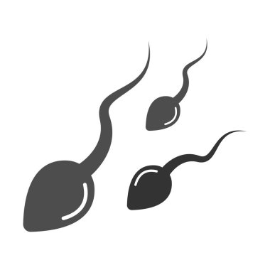 Sperm simgesi düz tasarım çizimi