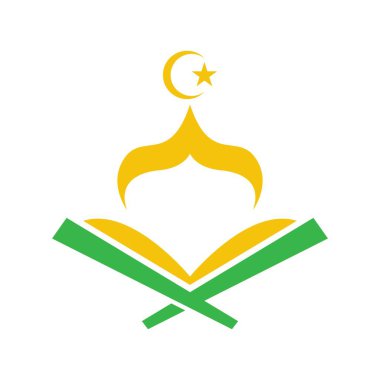 Benzersiz İslami simge logo tasarımı illüstrasyonu