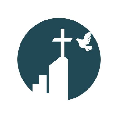 Kilise logo tasarımı illüstrasyonu
