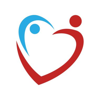 Kalp konsepti logo tasarımı illüstrasyonu