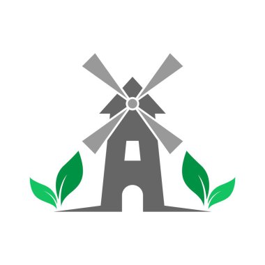 Çiftlik logosu tasarım illüstrasyonu