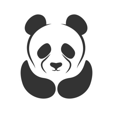 Panda simgesi logo tasarımı illüstrasyonu