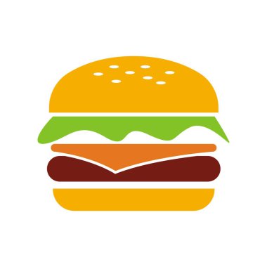 Lezzetli burger ikonu tasarım şablonu