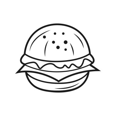 Lezzetli burger ikonu tasarım şablonu