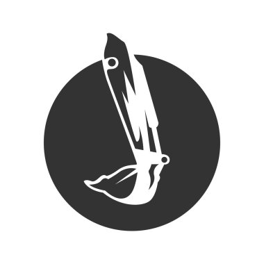 Kazı simgesi logo tasarımı çizimi