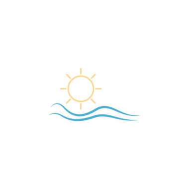 Su dalgaları logo tasarım şablonu çizimi