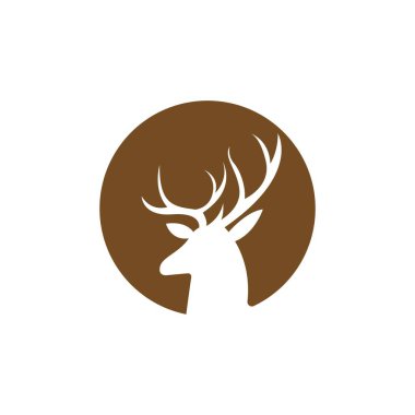 Geyik simgesi logo tasarımı örnekleme şablonu vektörü