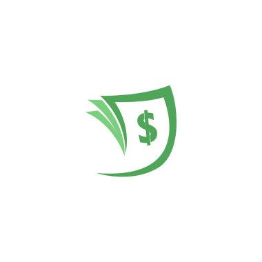 Para simgesi logo illüstrasyon şablonu vektörü