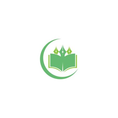 Kitap logosu illüstrasyon tasarım şablonu vektörü