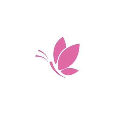 Kelebek logo ikonu tasarım vektör çizimi