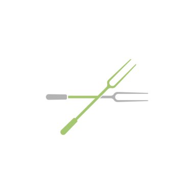 Çatal simgesi logosu düz tasarım