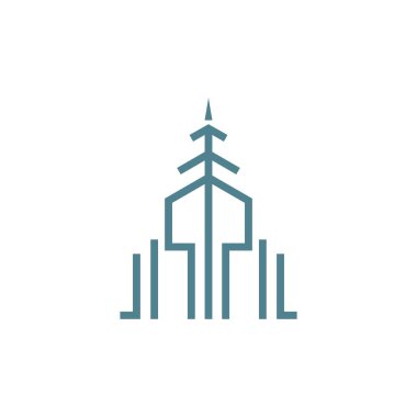 Kule simgesi düz tasarım illüstrasyon şablonu