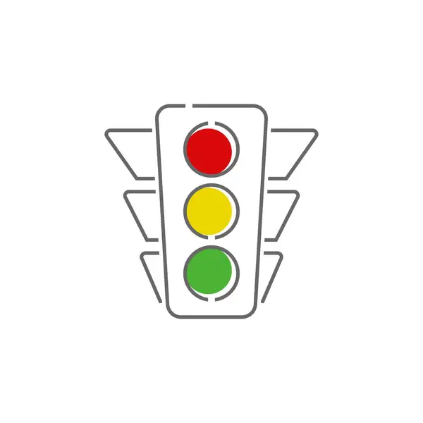 Trafik ışığı simgesi tasarımı çizim şablonu vektörü