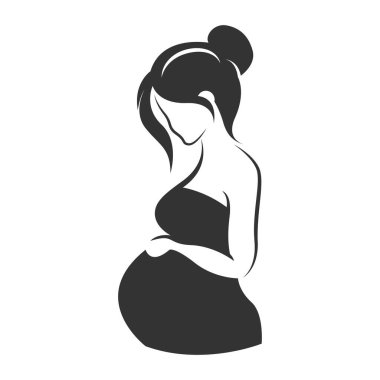 Hamile simgesi logo tasarım şablonu