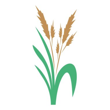 Pirinç simgesi logo tasarımı illüstrasyonu