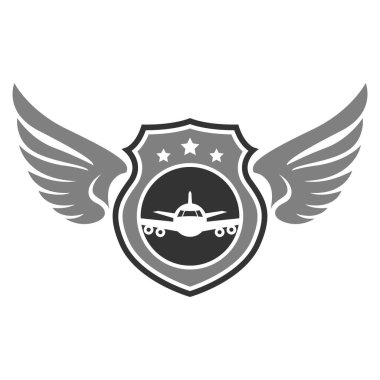 Uçak logosu tasarım illüstrasyonu