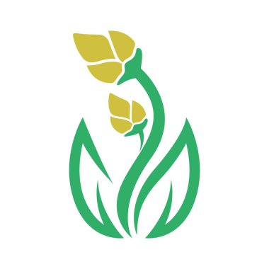 Çiçek simgesi logo tasarımı illüstrasyonu
