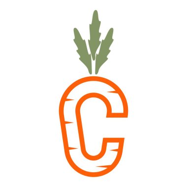 Havuç simgesi logo tasarımı çizimi