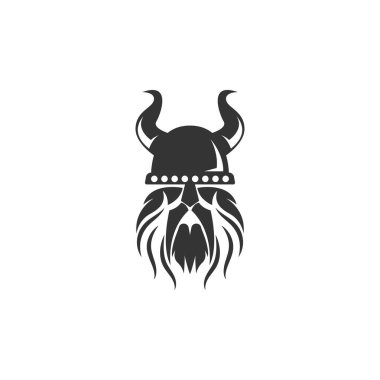 Viking simgesi logo tasarımı illüstrasyonu