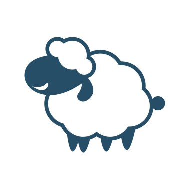 Koyun simgesi logo tasarımı illüstrasyonu