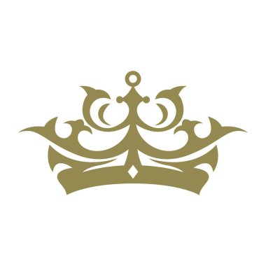 Crown simgesi logo tasarımı illüstrasyonu