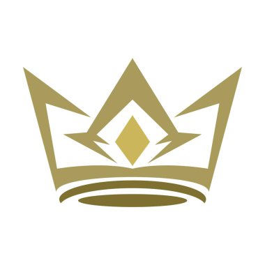 Crown simgesi logo tasarımı illüstrasyonu