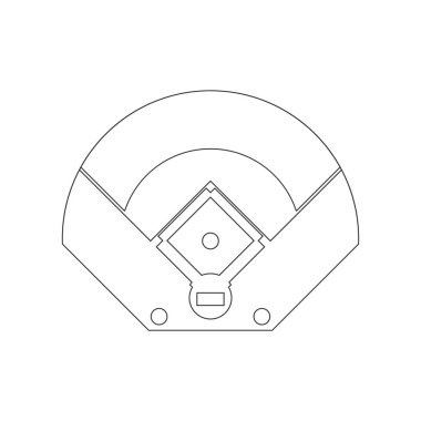 Beyzbol sahası ikon tasarımı illüstrasyonu