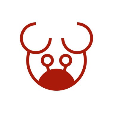 Yengeç simgesi logo tasarımı illüstrasyonu