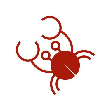 Yengeç simgesi logo tasarımı illüstrasyonu