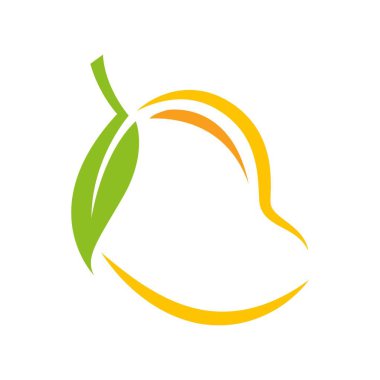 Mango meyve simgesi logo tasarımı illüstrasyonu