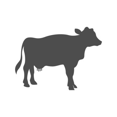 İnek simgesi logo tasarımı illüstrasyonu