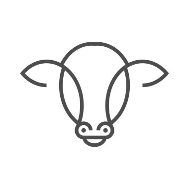 İnek simgesi logo tasarımı illüstrasyonu