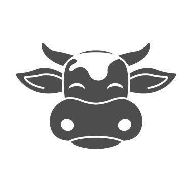 İnek simgesi logo tasarımı illüstrasyonu