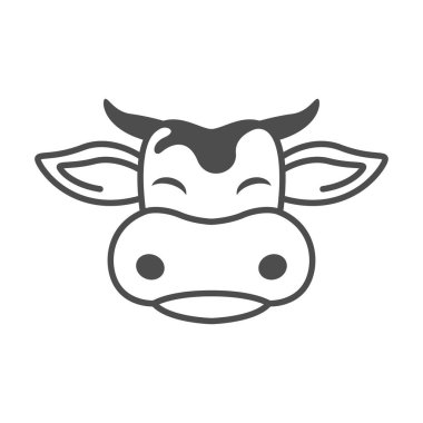 İnek simgesi logo tasarımı illüstrasyonu