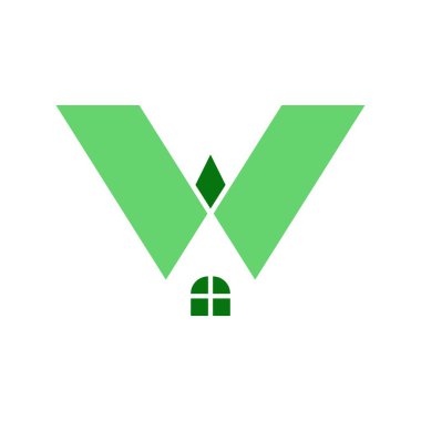 W harfi logo simgesi tasarımı